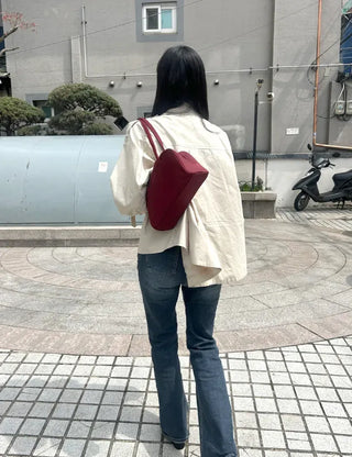 Box nylon shoulder bag square zipper daily bag