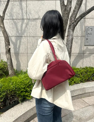 Box nylon shoulder bag square zipper daily bag