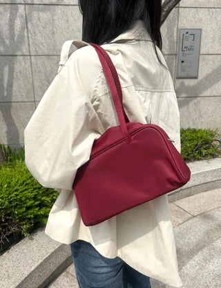 Box nylon shoulder bag square zipper daily bag