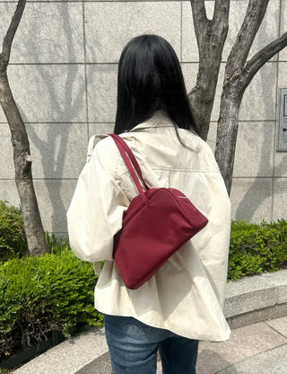 Box nylon shoulder bag square zipper daily bag