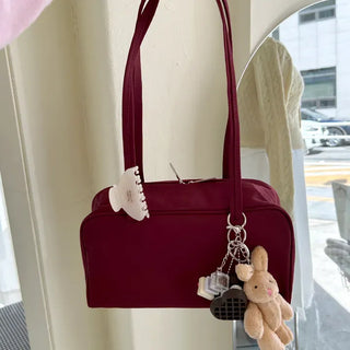 Box nylon shoulder bag square zipper daily bag
