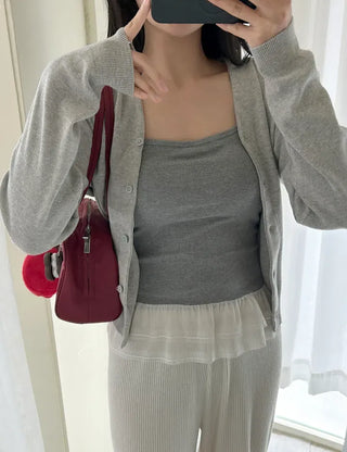 Box nylon shoulder bag square zipper daily bag