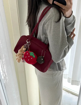 Box nylon shoulder bag square zipper daily bag