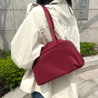 Box nylon shoulder bag square zipper daily bag