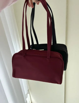 Box nylon shoulder bag square zipper daily bag
