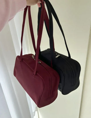 Box nylon shoulder bag square zipper daily bag