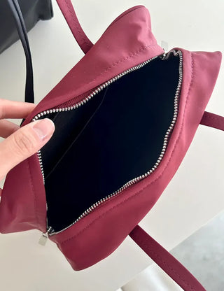 Box nylon shoulder bag square zipper daily bag