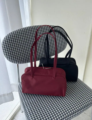 Box nylon shoulder bag square zipper daily bag