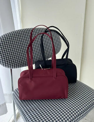 Box nylon shoulder bag square zipper daily bag