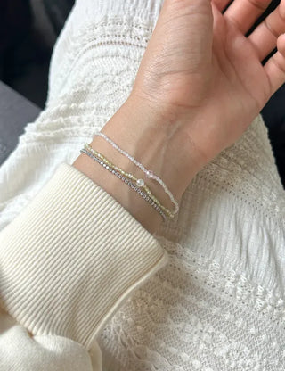 Merry Shop Silver Charm Bead Bracelet Crystal Summer