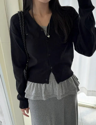 Tiered frill sleeveless t-shirt layered tank top