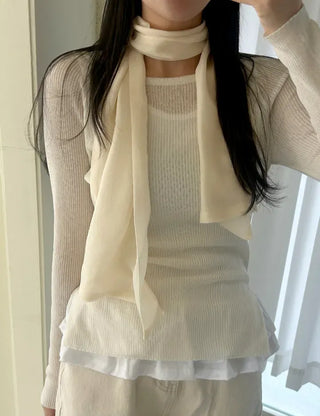 Tiered frill sleeveless t-shirt layered tank top