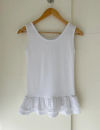 Tiered frill sleeveless t-shirt layered tank top