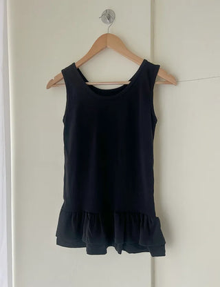 Tiered frill sleeveless t-shirt layered tank top