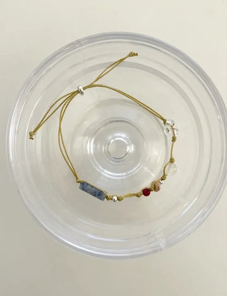 Mixed 925 Silver String Bracelet Knot Gemstone Bead Summer Bracelet