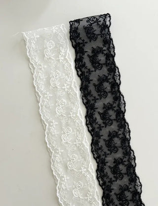 Romantic Petite Scarf Lace Tie Mini Muffler