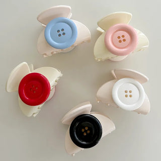 Large button hair clip half-up hair clip mini spring
