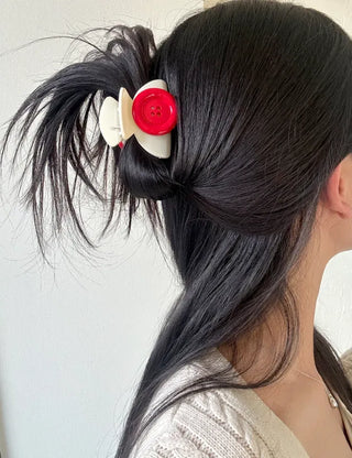 Large button hair clip half-up hair clip mini spring