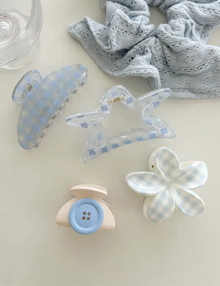 Large button hair clip half-up hair clip mini spring