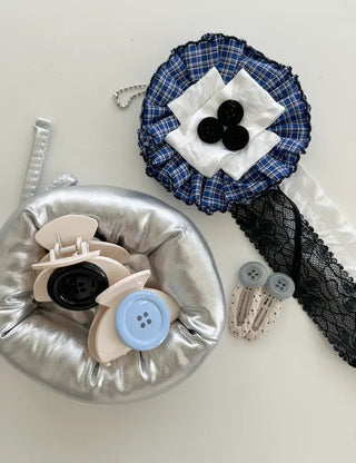 Large button hair clip half-up hair clip mini spring