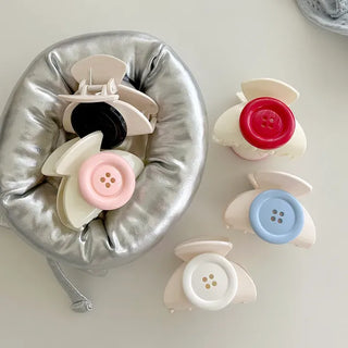 Large button hair clip half-up hair clip mini spring