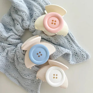 Large button hair clip half-up hair clip mini spring