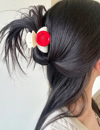 Large button hair clip half-up hair clip mini spring