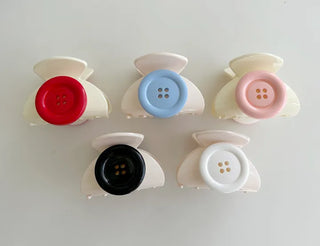 Large button hair clip half-up hair clip mini spring
