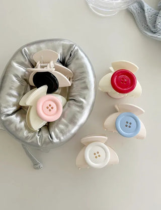 Large button hair clip half-up hair clip mini spring