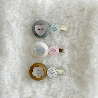 Baby hair clip button heart mini claw clip