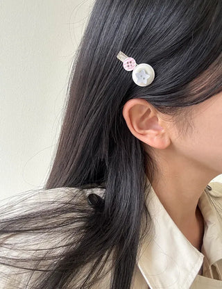 Baby hair clip button heart mini claw clip