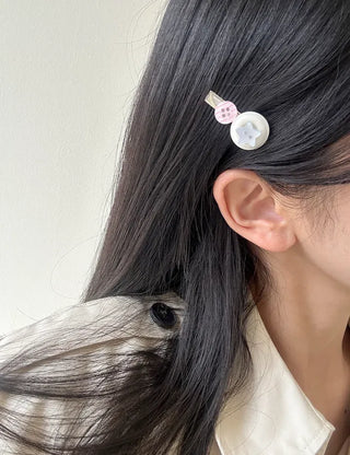 Baby hair clip button heart mini claw clip