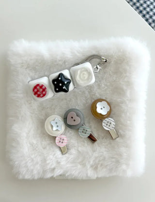 Baby hair clip button heart mini claw clip