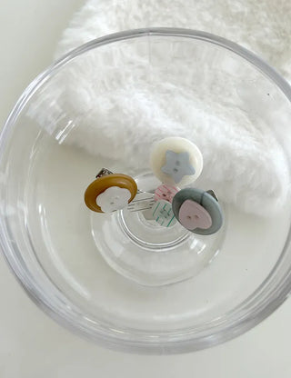 Baby hair clip button heart mini claw clip