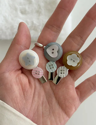 Baby hair clip button heart mini claw clip