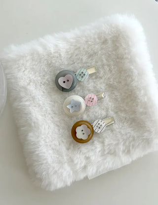 Baby hair clip button heart mini claw clip