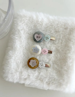 Baby hair clip button heart mini claw clip