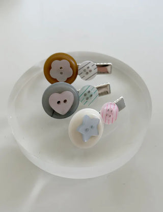 Baby hair clip button heart mini claw clip