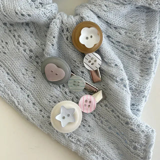 Baby hair clip button heart mini claw clip