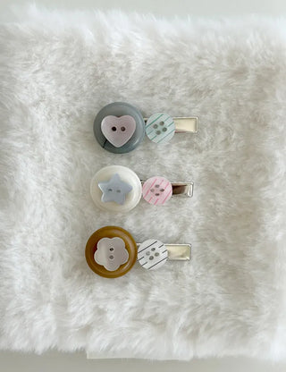 Baby hair clip button heart mini claw clip