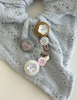 Baby hair clip button heart mini claw clip
