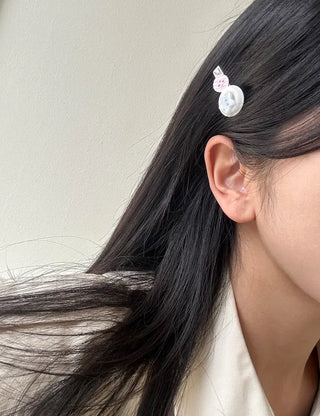 Baby hair clip button heart mini claw clip