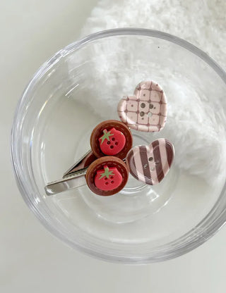 Tomato hair clip button heart mini claw clip