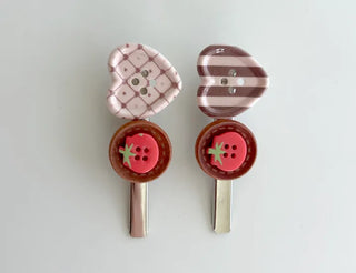 Tomato hair clip button heart mini claw clip