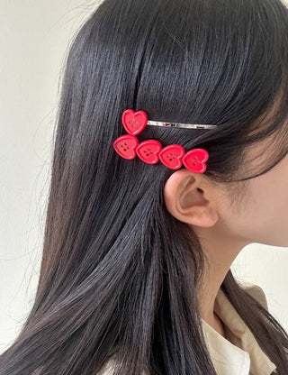 Heart Button Bobby Pin Metal Claw Clip Hair Pin