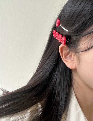 Heart Button Bobby Pin Metal Claw Clip Hair Pin