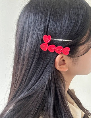Heart Button Bobby Pin Metal Claw Clip Hair Pin