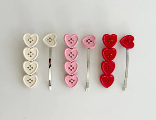 Heart Button Bobby Pin Metal Claw Clip Hair Pin