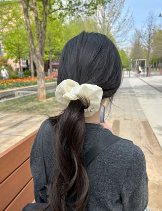 High Quality Silver Hair Tie Scrunchie Spring Hair Tie