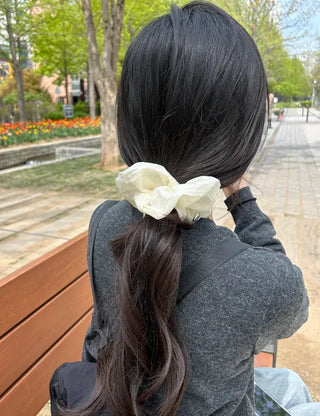 High Quality Silver Hair Tie Scrunchie Spring Hair Tie